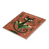 Carreau Chat Noir de la mi-siècle Merry Martini Noël (Côté)