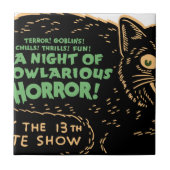 Carreau Chat noir d'Halloween Vintage (Devant)