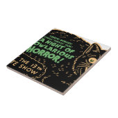 Carreau Chat noir d'Halloween Vintage (Côté)