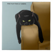 Carreau Chat noir Funny Sassy Blue (Devant)