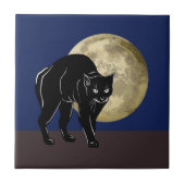 Carreau Chat Noir Halloween Prowling Sur Une Nuit De Plein (Devant)