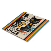 Carreau Chat Noir HepCat d'Ère du Jazz Milieu du Siècle (Côté)