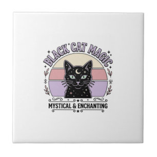 Carreau Chat Noir Magie Chat Noir Chat Noir Vintage Vector