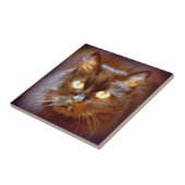 Carreau chat noir mignon (Côté)