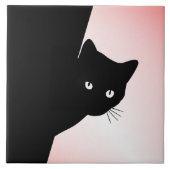 Carreau Chat noir Sly rose (Devant)