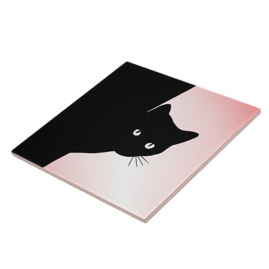 Carreau Chat noir Sly rose (Côté)