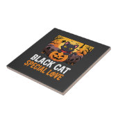 Carreau Chat noir spécial amour design citrouille Hallowee (Côté)