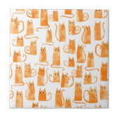 Carreau Chat orange amusant (Devant)