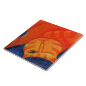 Carreau Chat orange doré Peinture Abstraite Pastel (Côté)