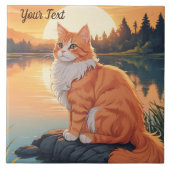 Carreau Chat orange par lac (Devant)