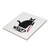 Carreau Chat Qu'est-ce que_ Drôle Chat Noir (Côté)