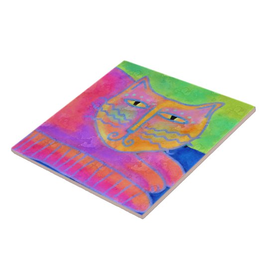 Carreau Chat rose chaud peinture Abstraite (Côté)