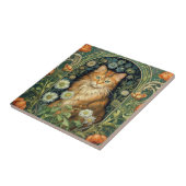 Carreau Chat rouge dans le jardin Art nouveau (Côté)