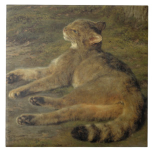 Carreau Chat sauvage (par Rosa Bonheur)