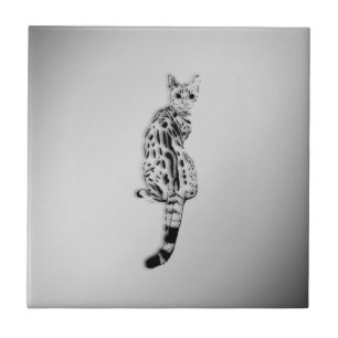 Carreau Chat Savannah pris par surprise argent