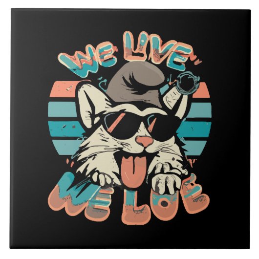 Carreau Chat Schtroumpf - Nous Vivons Nous Aimons  (Devant)