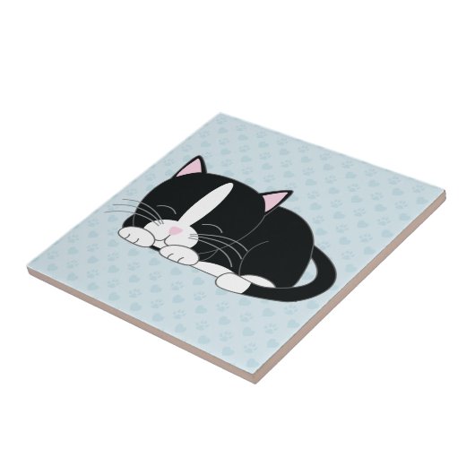 Carreau Chat somnolent de smoking (Côté)