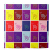 Carreau Chat souriant pop art (Devant)