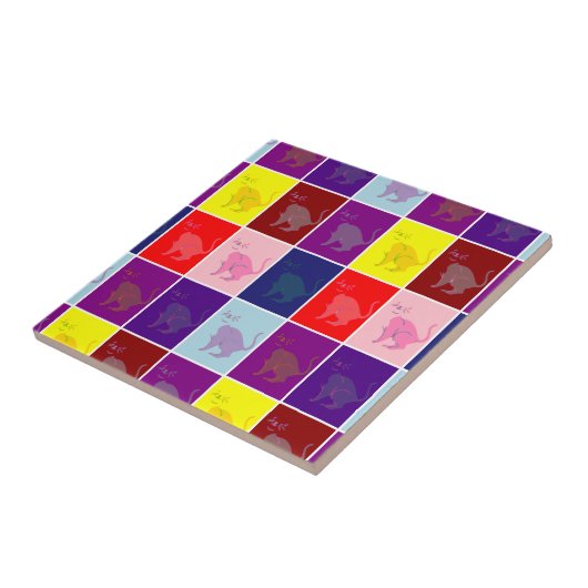 Carreau Chat souriant pop art (Côté)