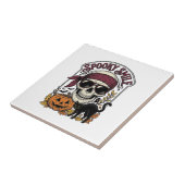 Carreau Chat squelette Halloween Graphique de citrouille v (Côté)