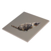 Carreau Chat tigré aux nuances de brun (Côté)