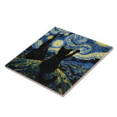 Carreau Chat Vangogh Nuit Étoilée (Côté)