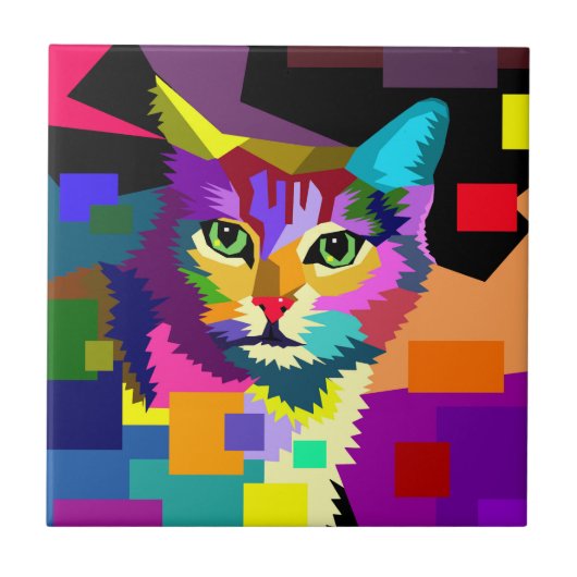 Carreau Chat WPAP multicolore 656 (Devant)