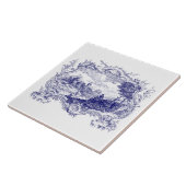 Carreau Château de Rococo Cartouche, baroque bleu et blanc (Côté)