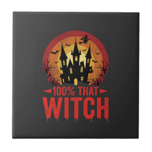 Carreau Château d'Halloween de cette sorcière à 100%