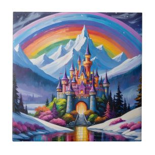 Carreau Château en arc-en-ciel enchanté