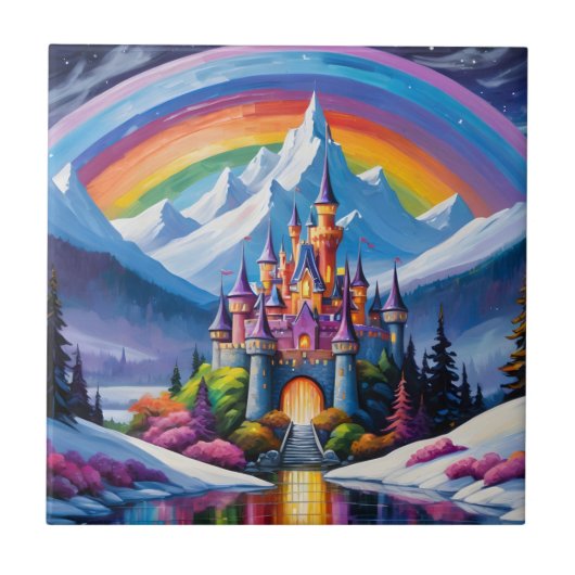 Carreau Château en arc-en-ciel enchanté (Devant)