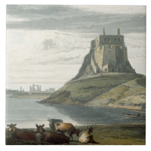 Carreau Château sur l'île sainte, le Northumberland, 'd'un