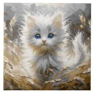Carreau Chaton blanc précieux