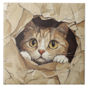 Carreau Chaton mignon et joueur