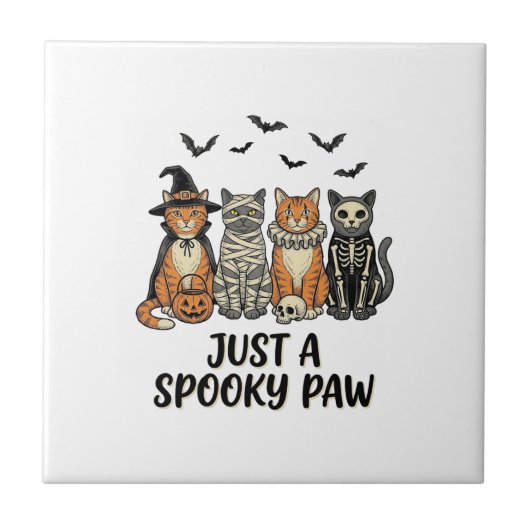 Carreau Chatons Halloween Patte Effrayante Design de Chemi (Devant)