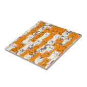 Carreau Chats blancs et gingembre motif yeux verts yeux bl (Côté)