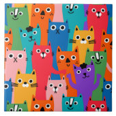 Carreau Chats colorés motif (Devant)