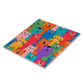 Carreau Chats colorés motif (Côté)