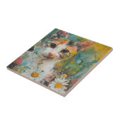 Carreau Chats d'aquarelle Boho - Art de la féline terrestr (Côté)