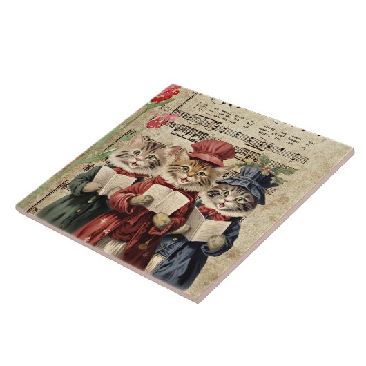 Carreau Chats de Noël (Côté)