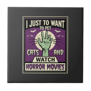 Carreau Chats Et Films D'Horreur Design Halloween