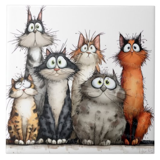 Carreau Chats fantaisistes (Devant)