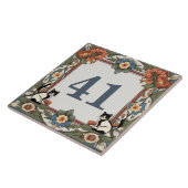 Carreau Chats Floral Custom House Numéro Plaque de plaque  (Côté)