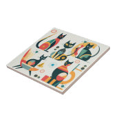 Carreau Chats modernes du milieu du siècle (Côté)