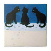 Carreau Chats noirs dans la neige, Louis Wain (Devant)