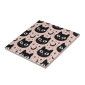 Carreau Chats noirs mignons & Halloween céleste (Côté)