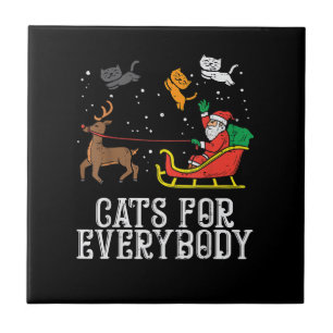 Carreau Chats pour tout le monde Noël Chat drôle Femmes Sa