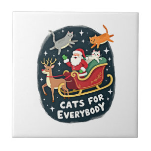 Carreau Chats pour tout le monde Noël Chat drôle Xmas Femm