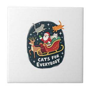 Carreau Chats pour tout le monde Noël Chat drôle Xmas Femm