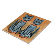 Carreau Chats rayés “Twins” par Louis Wain (Côté)